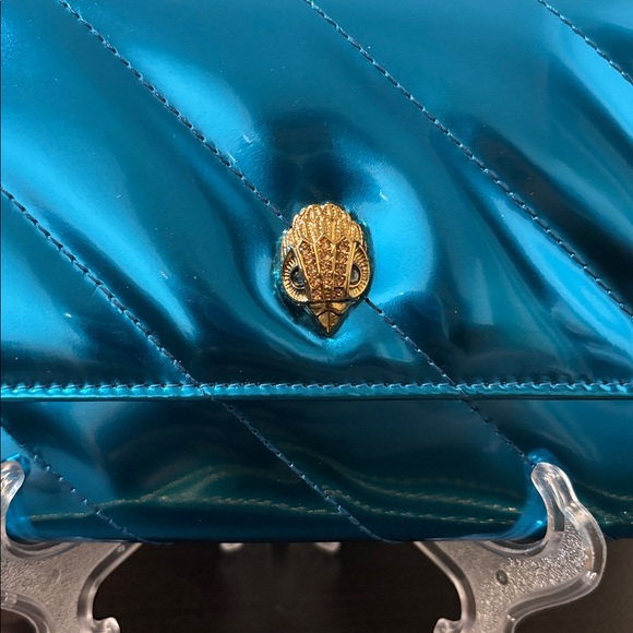 NWOT Kurt Geiger Metallic Blue WOC Crossbody Bag - Picture 3 of 12